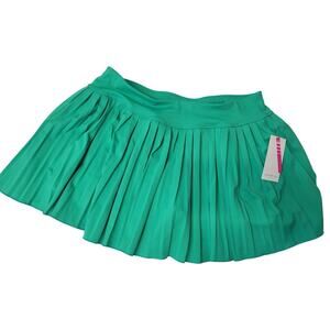 Ultra Flirt Pleated Tennis Skort Juniors Women's L Green Pull On Elastic Waist